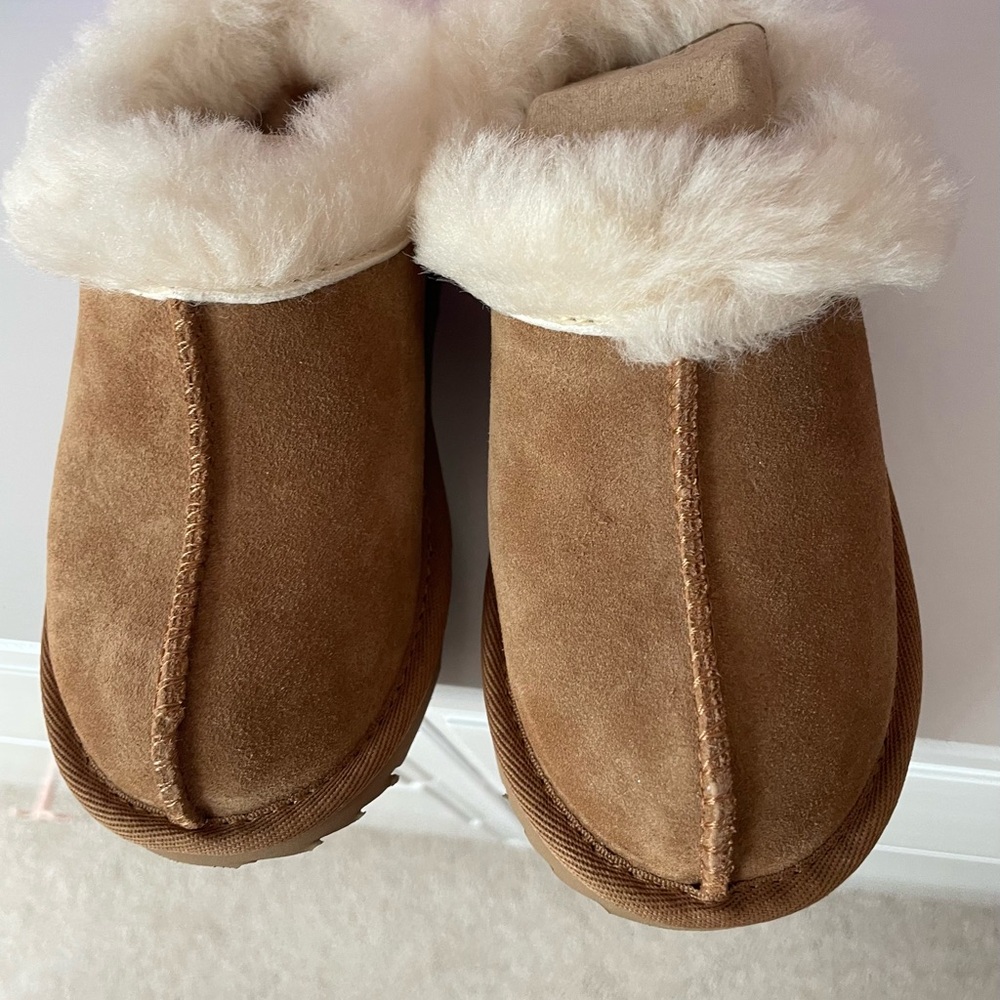 UGG Shearling-Trim Slide Slippers new